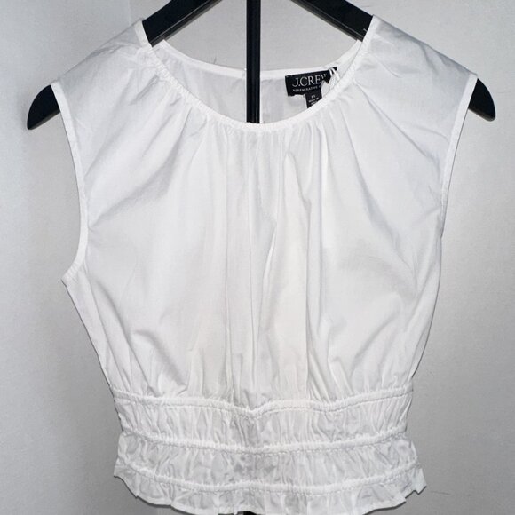 J.Crew Hyacinth Top in Cotton Poplin – White – Women’s XS – NWT - Picture 1 of 4